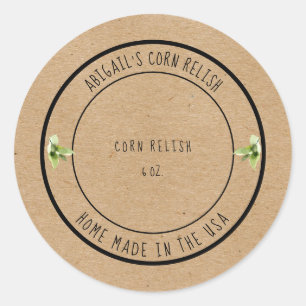 Home Made Corn Relish Foliage Custom Classic Round Sticker