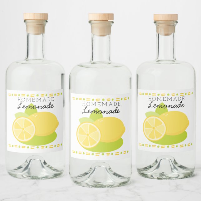 Home Made Lemonade Lemon Fruit Liquor Bottle Label (Bottles)