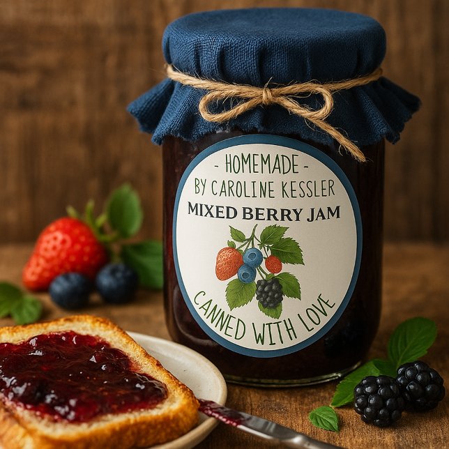 Home Made Mixed Berry Jam Canning Label Sheet (Creator Uploaded)