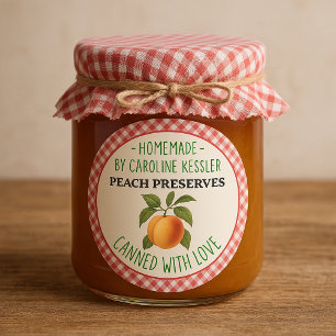 Home Made Peach Preserves Canning Label Sheet