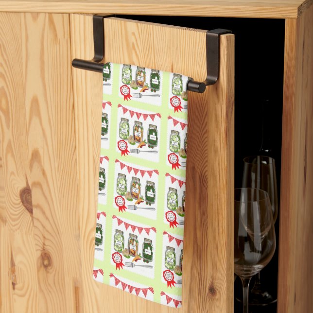 Home Made Pickles Theme Cute Tea Towel (Thirds Fold)