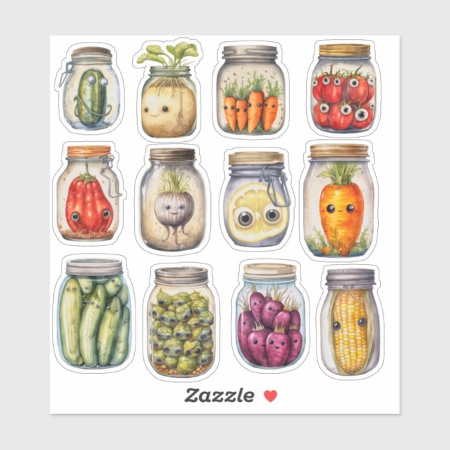 Home Made Preserved Vegetables Scrapbooking Cute (Sheet)