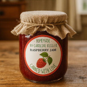 Home Made Raspberry Jam Canning Label Sheet