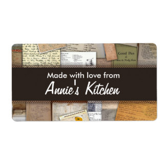 Home made Recipes Customisable Label