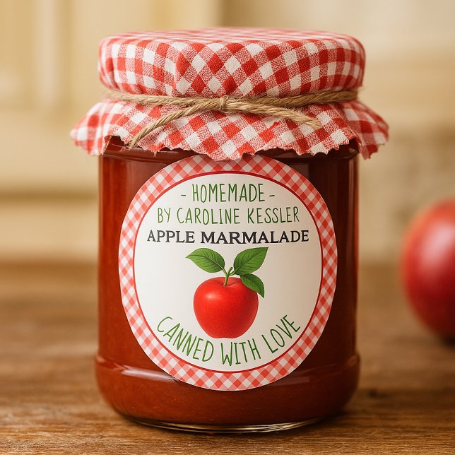 Home Made Red Apple Marmalade Canning Label Sheet (Creator Uploaded)