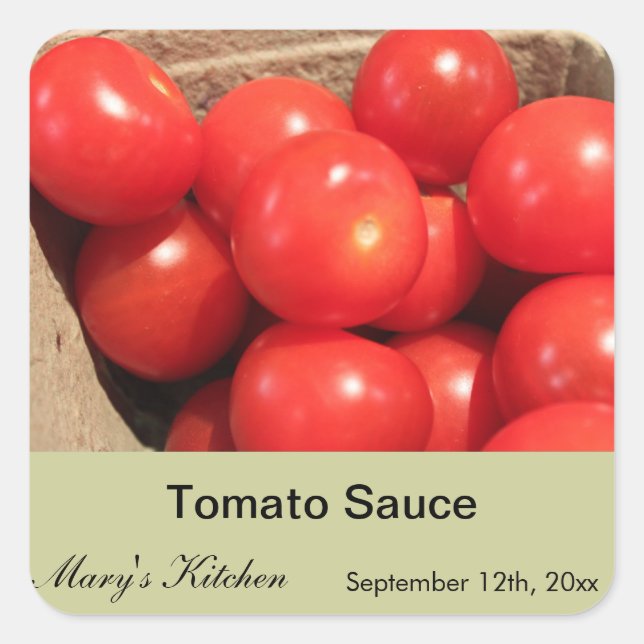 Home made tomato sauce bottle labels (Front)