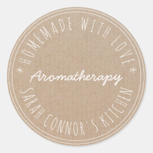 Home made with love Aromatherapy Kraft Classic Round Sticker