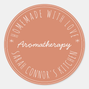 Home made with love Aromatherapy Terracotta Classic Round Sticker