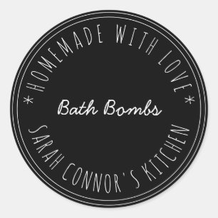 Home made with love Bath Bombs Kraft Spa Classic Round Sticker