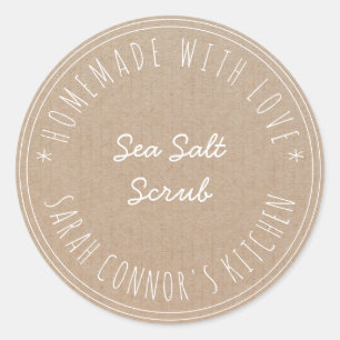 Home made with love Sea Salt Scrub Kraft Spa Classic Round Sticker