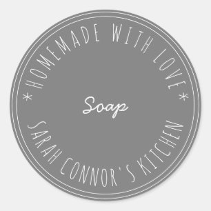 Home made with love Soap Kraft Spa Classic Round Sticker