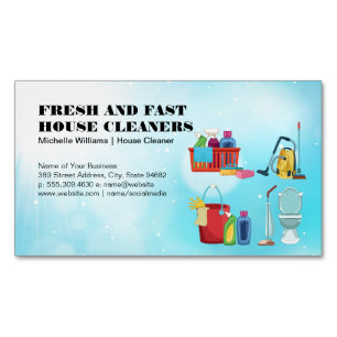 Home Maid Cleaning Services Equipment Magnetic Business Card