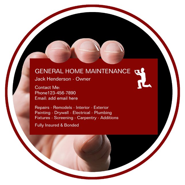 Home Maintenance Handyman Symbol Business Card (Creator Uploaded)