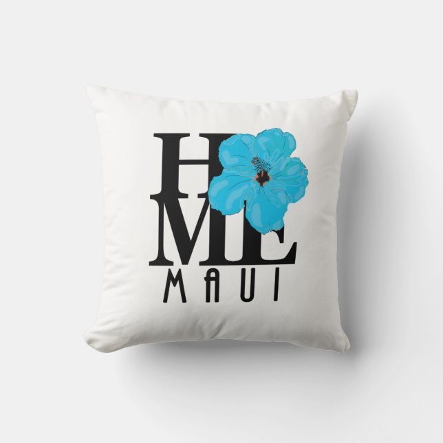 HOME Maui Blue Hibiscus Cushion (Front)