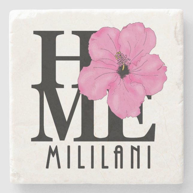HOME Mililani Pink Stone Coaster (Front)
