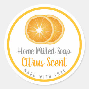 Home Milled Soap Orange Scented Classic Round Sticker