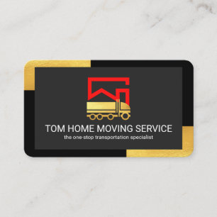 Home Movers On Black Gold Corners Business Card
