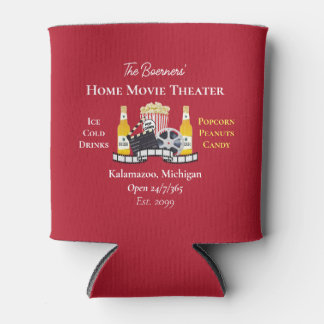 Home Movie Theatre Popcorn Clapperboard Film Can Cooler