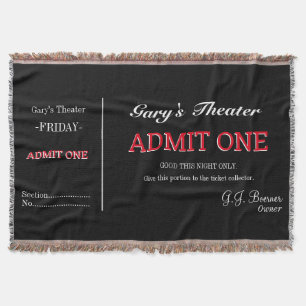 Home Movie Theatre TV Room Ticket Blanket Throw