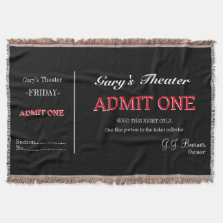 Home Movie Theatre TV Room Ticket Blanket Throw