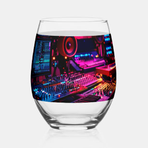 Home Music Studio Stemless Wine Glass