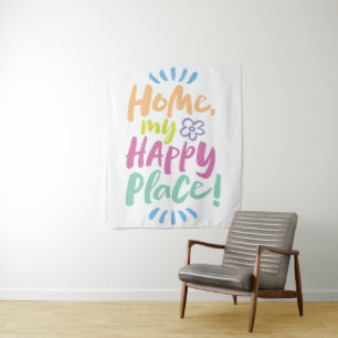 HOME my Happy Place!  Cosy Homebody - Lettering Tapestry