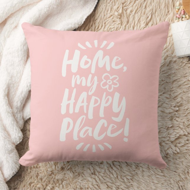 HOME my Happy Place! Home Body Cosy - Pale Pink Cushion (Blanket)