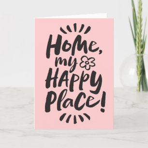 HOME my Happy Place! Homebody - Chic Pink Holiday Card