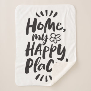 HOME my Happy Place! Homebody - Lettering Sherpa Blanket