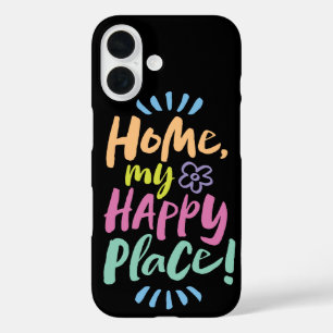 HOME my Happy Place!  Shelter in Place - Neon iPhone 16 Case