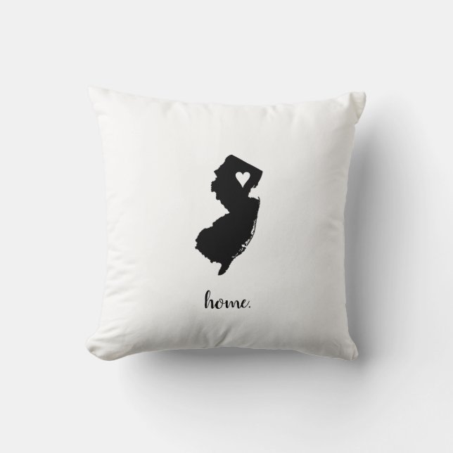 "Home" New Jersey Throw Pillow (Front)
