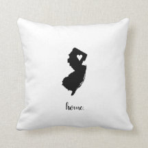 "Home" New Jersey Throw Pillow