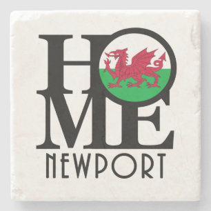 HOME Newport Wales Stone Coaster