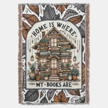 Home of Books Blanket | Cosy Bookworm Throw | Cott