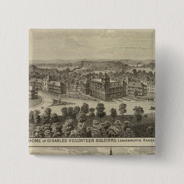 Home of Disabled Volunteer Soldiers 15 Cm Square Badge (Front)