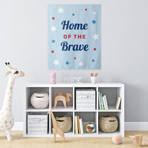 Home of the Brave Patriotic Stars Tapestry