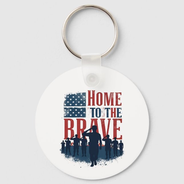 Home of the Brave Salute Tee Key Ring (Front)