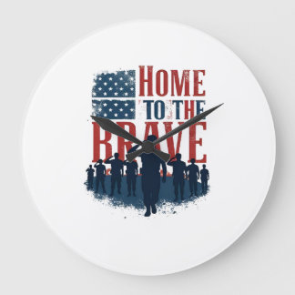 Home of the Brave Salute Tee Large Clock