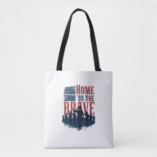 Home of the Brave Salute Tee Tote Bag