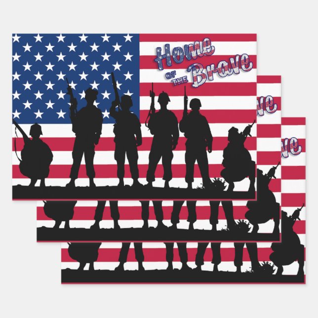 Home of the Brave Wrapping Paper Sheet (Set)
