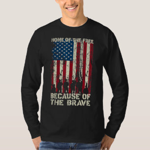 Home Of The Free Because Of The Brave Distress Ame T-Shirt