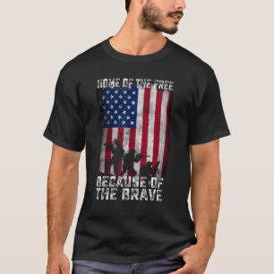 Home Of The Free Because Of The Brave Distress Ame T-Shirt