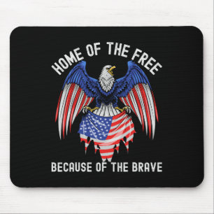 Home Of The Free Because Of The Brave Eagle Usa Fl Mouse Pad