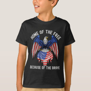 Home Of The Free Because Of The Brave Eagle Usa Fl T-Shirt