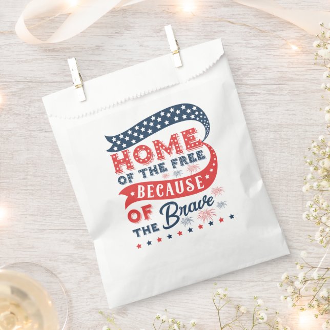 Home Of The Free Because Of The Brave Favour Bags (Clipped)