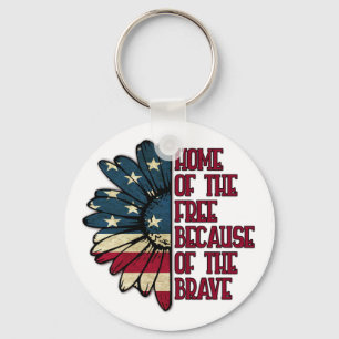 Home of the Free Because of the Brave Keychain