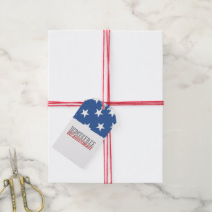 Home of the Free Because of the Brave US Flag Gift Tags