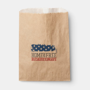 Home of the free because of the brave USA Flag Favour Bags