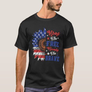 Home Of The Free Because Of The Brave USA Flag Sun T-Shirt
