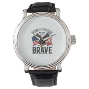 Home of the Free Brave Eagle Patriotic Shirt Desig Watch